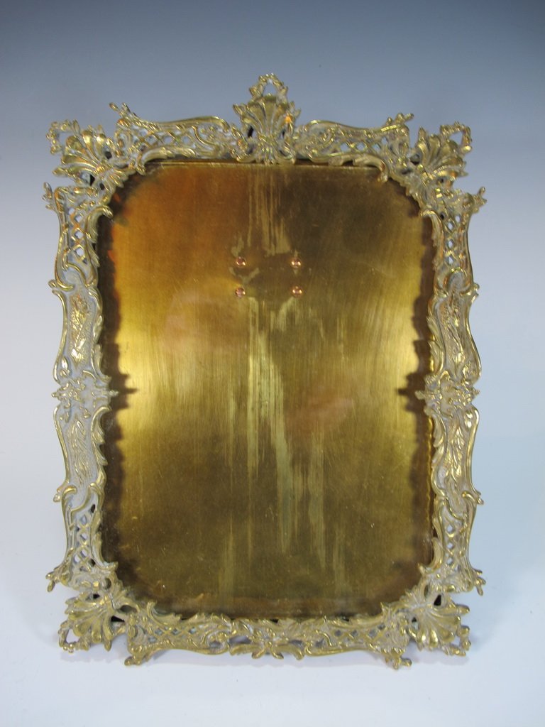Vintage French bronze & glass picture frame (1 of 6)