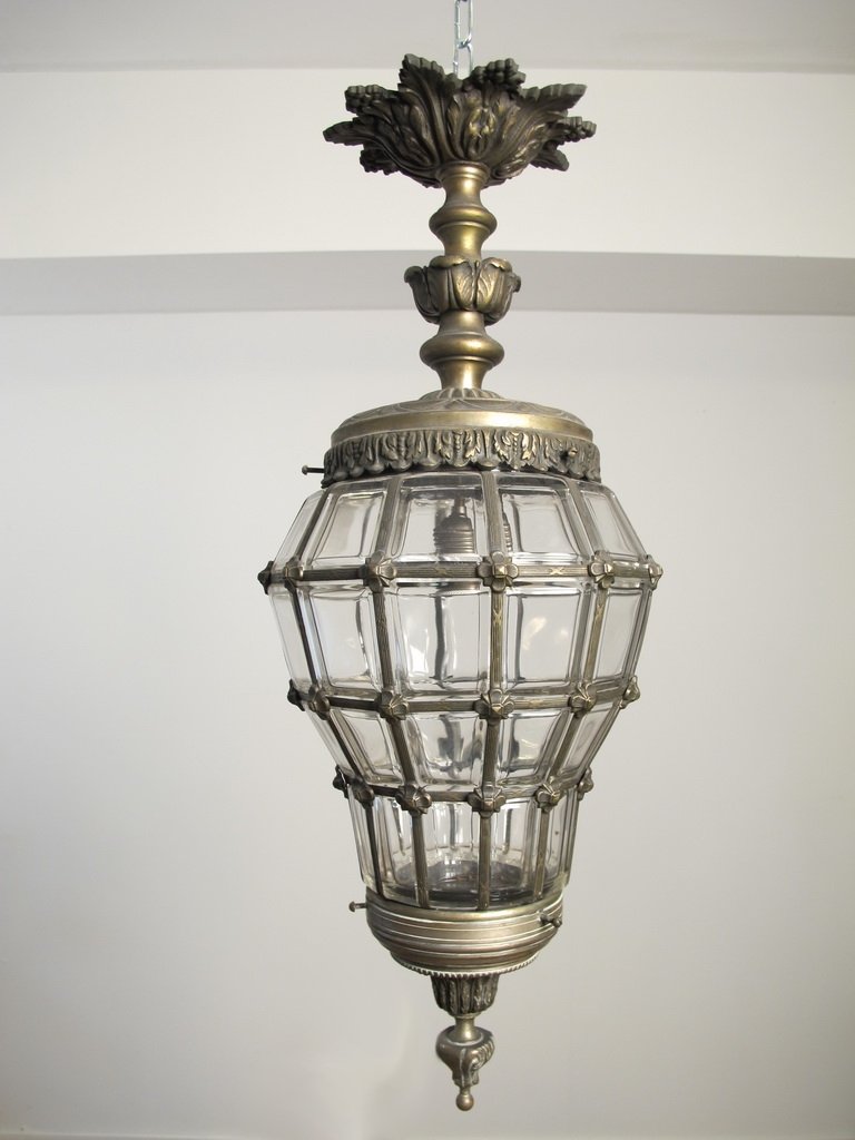 Antique French glass & bronze lantern (1 of 4)