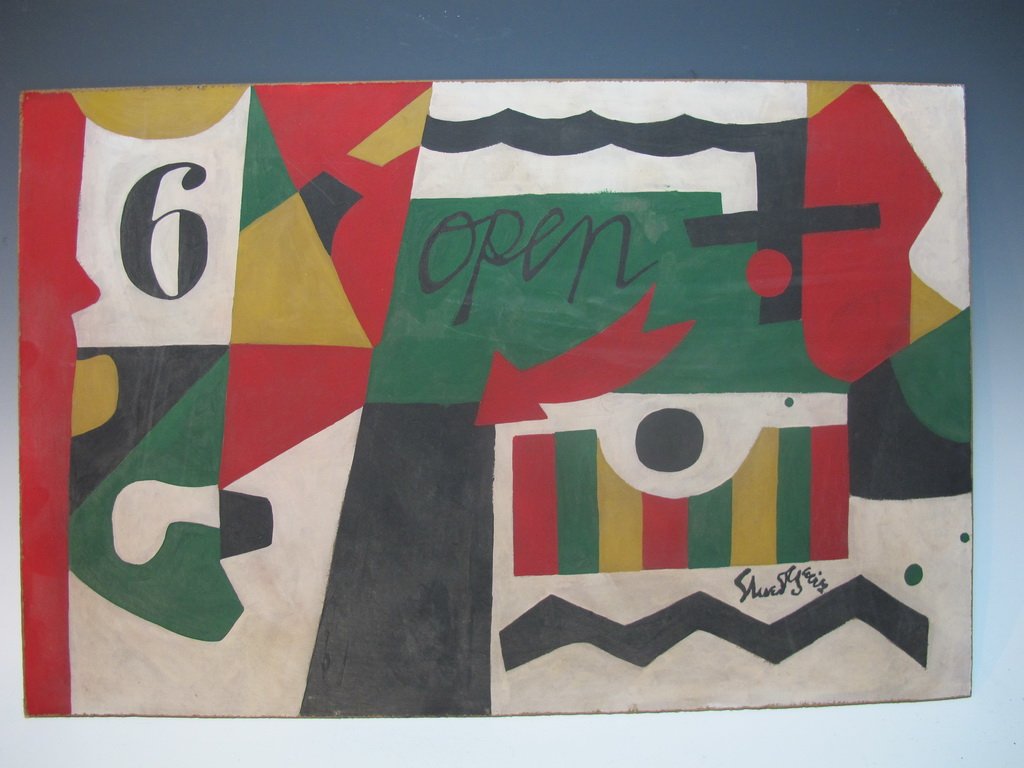 Stuart DAVIS (1894-1964) (Attributed) American artist: Stuart DAVIS (1894-1964) (Attributed) American artist. 17" H x 26” W. Shipping in USA is $ 50.00. International bidders ask for shipping before bid.