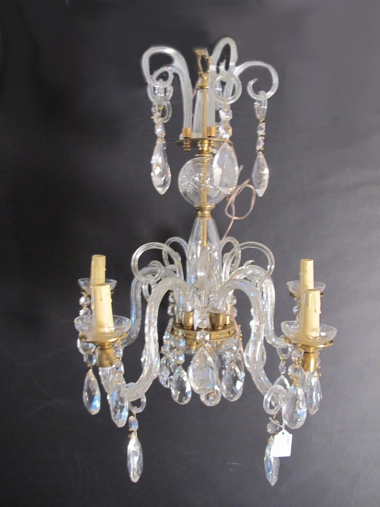 Antique French bronze & crystals chandelier (1 of 5)