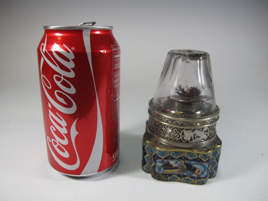 Antique Chinese cloisonne opium lamp (1 of 6)