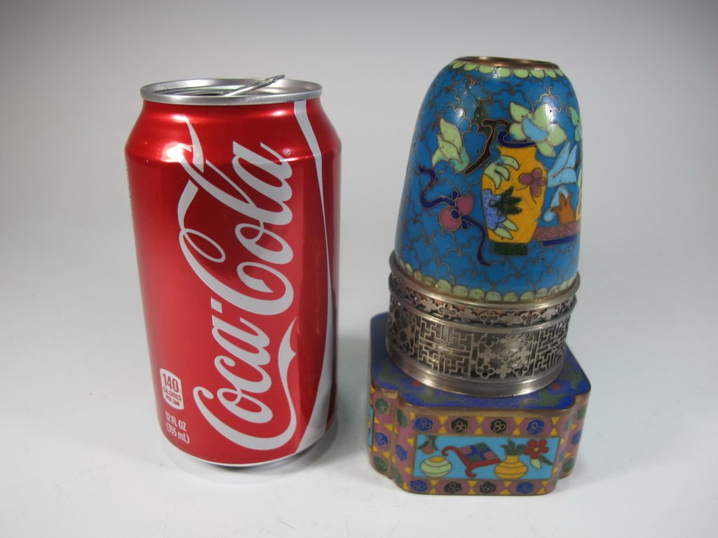 Antique Chinese cloisonne opium lamp (1 of 7)