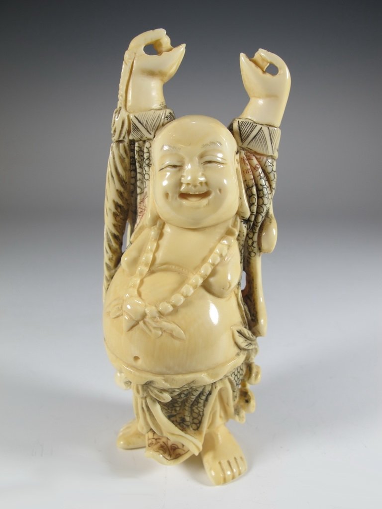 Antique Chinese hand carved Buddha statue (1 of 6)