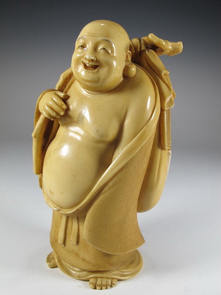 Antique Japanese hand carved Buddha statue (1 of 6)