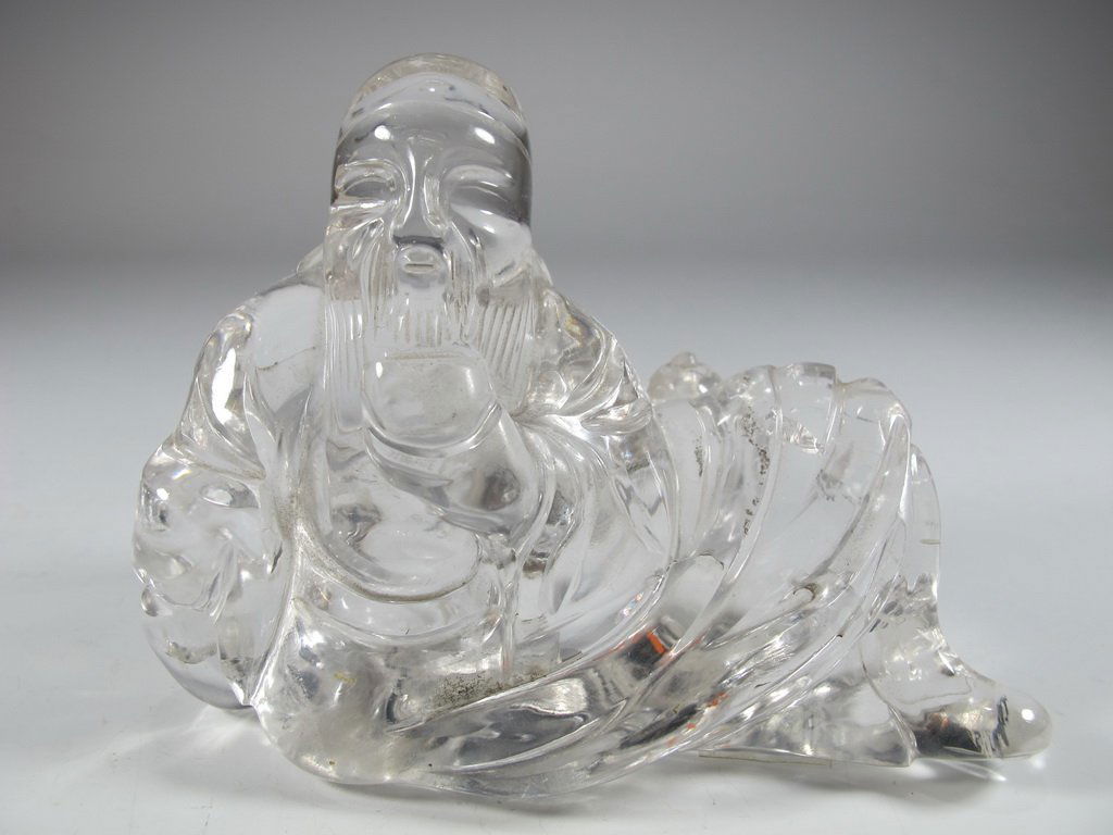 Antique Chinese Rock crystal Buddha statue (1 of 6)