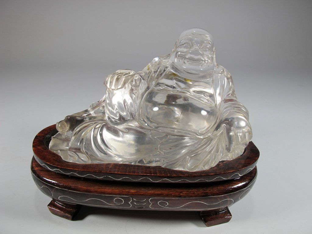 Antique Chinese Rock crystal Buddha statue (1 of 6)