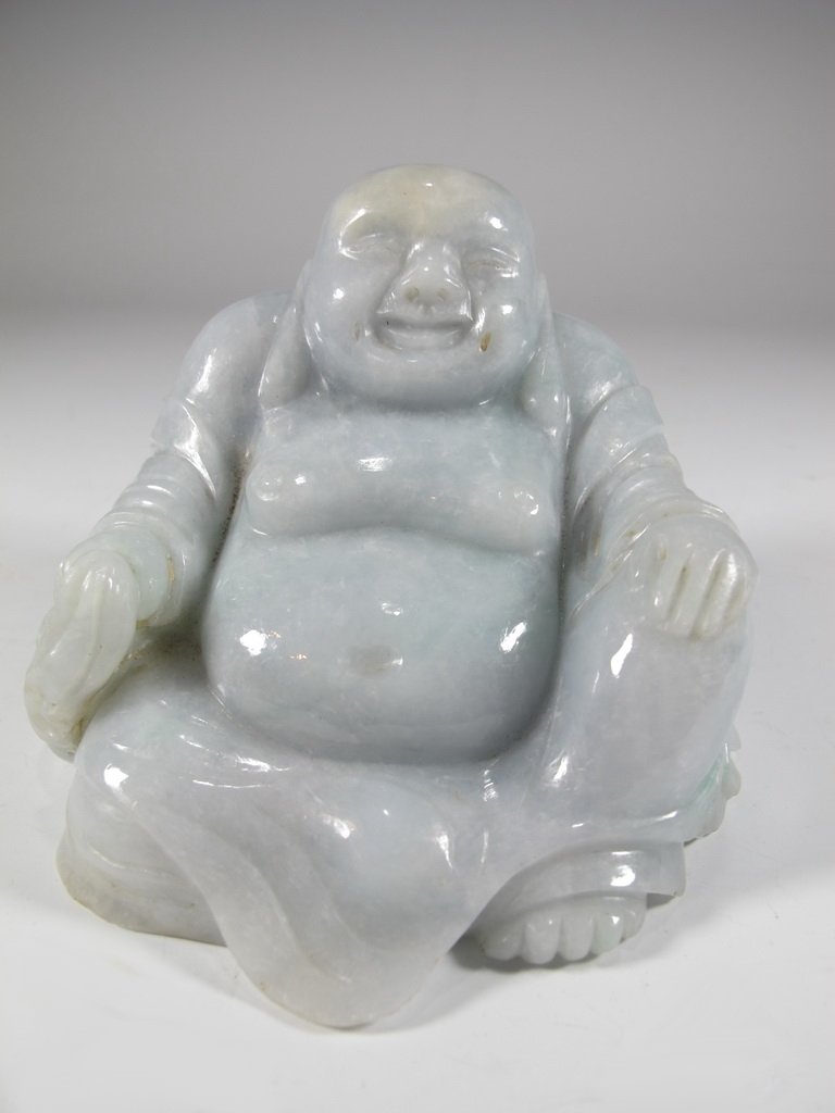 Antique Chinese jade or jadeite Buddha statue (1 of 6)