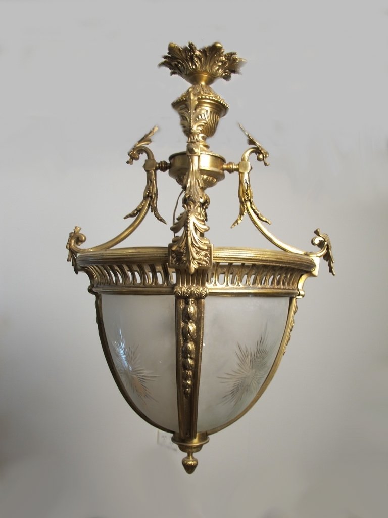 Large French bronze & glass fixture (1 of 4)