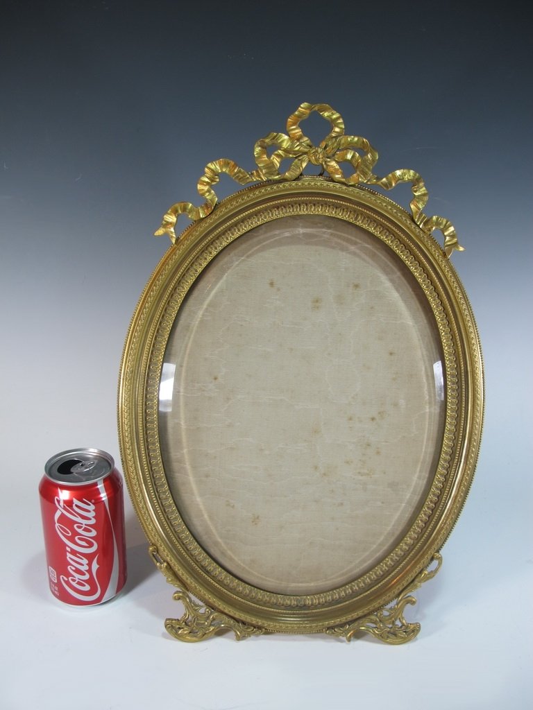 Antique French large bronze & glass picture frame (1 of 5)