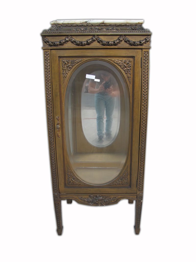 Antique French Louis XVI gilt cabinet with light (1 of 8)