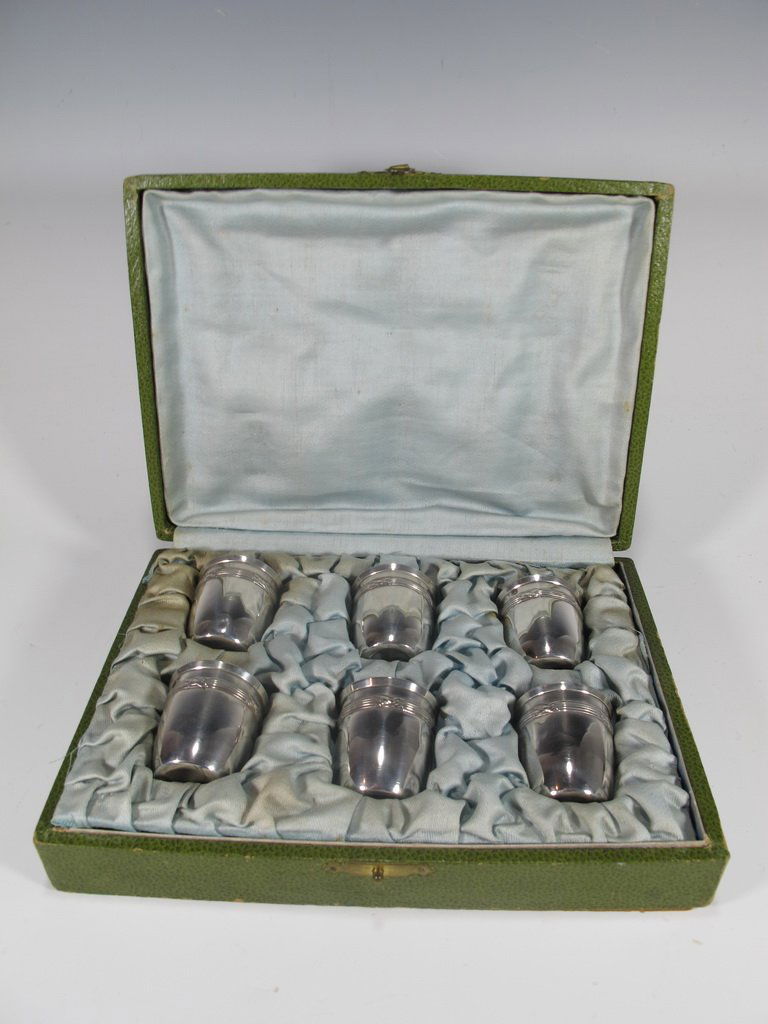 Antique French silver set of 6 cups (1 of 4)