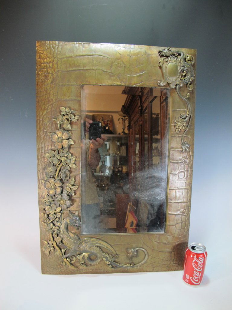 Huge Antique French bronze mirror (1 of 8)