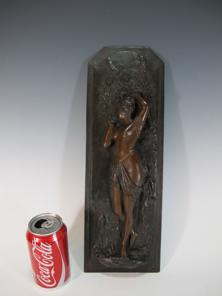 Antique European bronze plaque, signed (1 of 8)