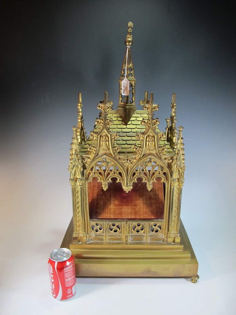 19th C Gothic bronze Reliquary (1 of 9)
