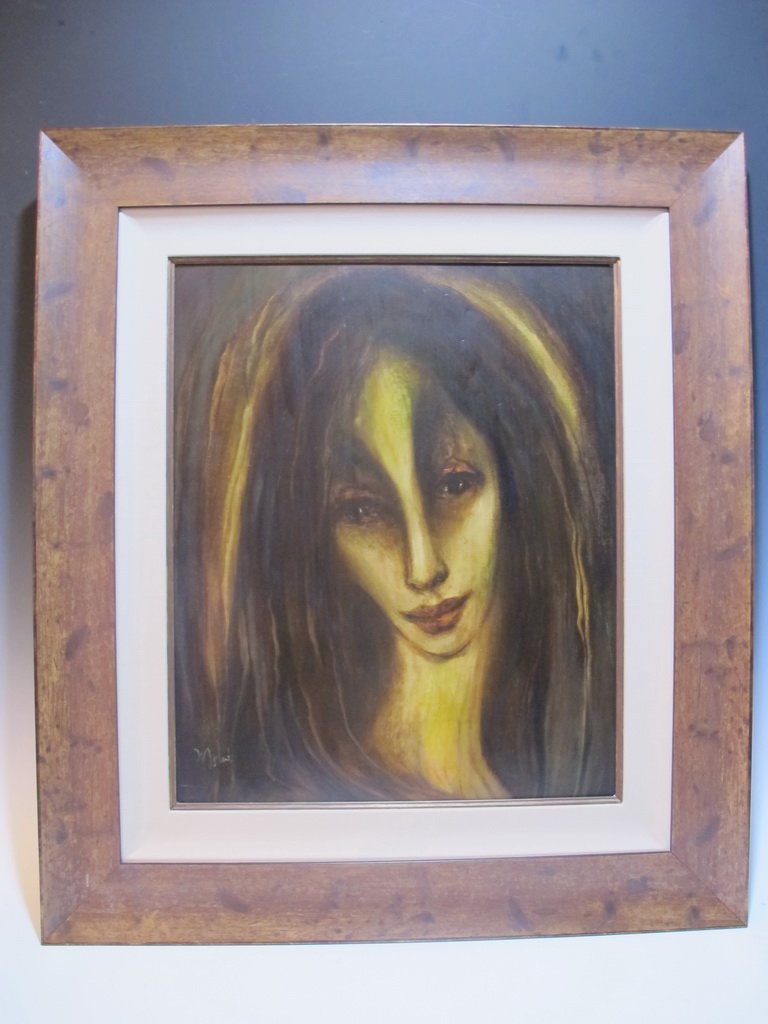 Hector MOLN (1935) Cuban Artist painting: Hector MOLN (1935) Cuban Artist painting on masonite, signed. 31” H x 26 5/8” W frame included. Shipping in USA is $ 60.00. International bidders ask for shipping before bid.