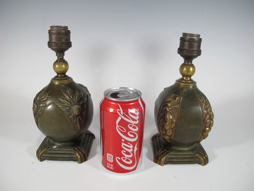 Albert MARIONNET (1852-1910) pair of bronze lamps (1 of 6)