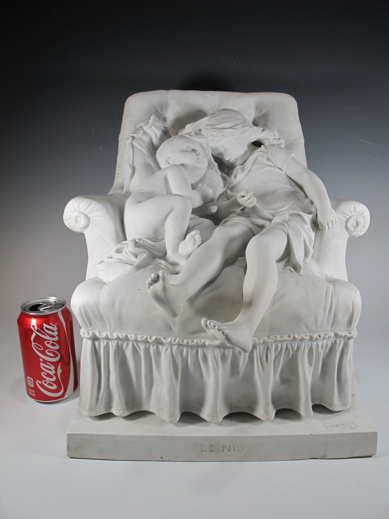 Aristide CROISY (1840-1899) “ Le Nid “ bisque statue (1 of 10)