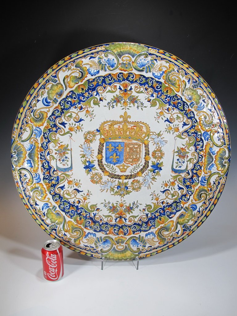 Huge Antique Rouen, France faience plate (1 of 7)