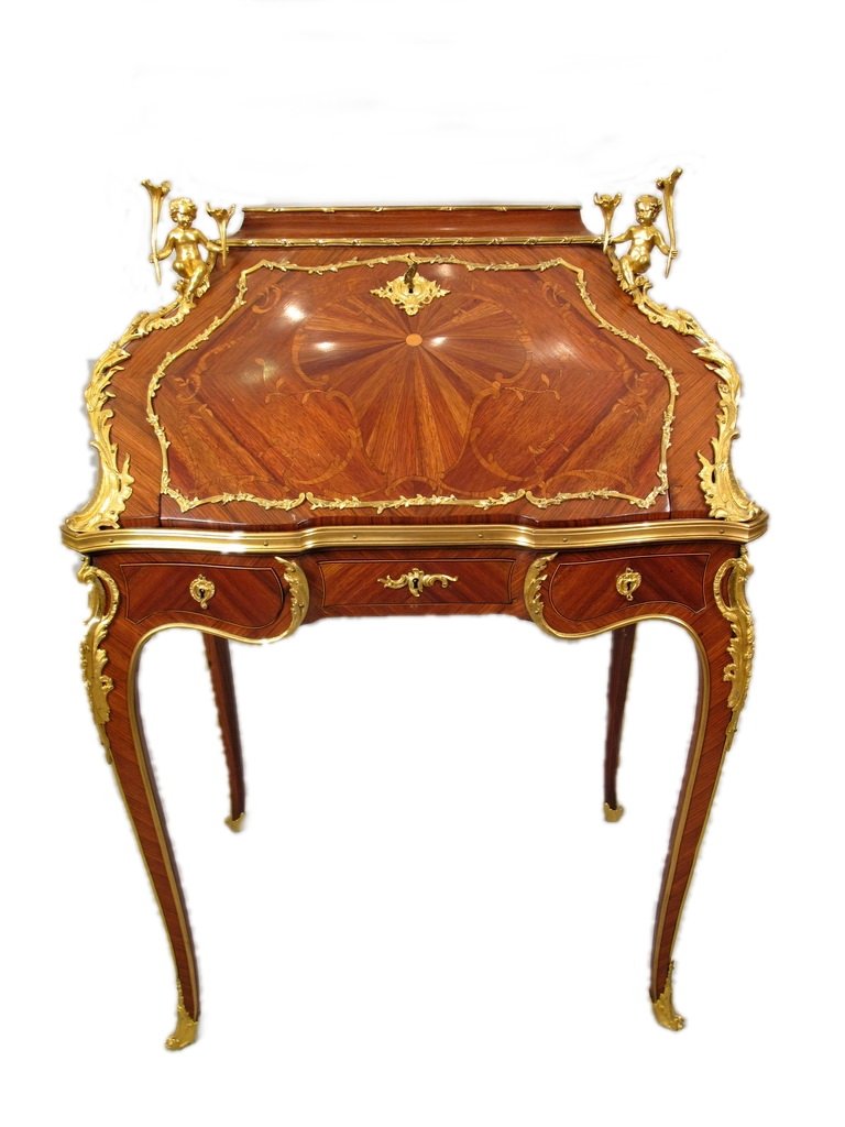 Awsome French Lous XV ormolu & inlaid desk, Linke (1 of 10)