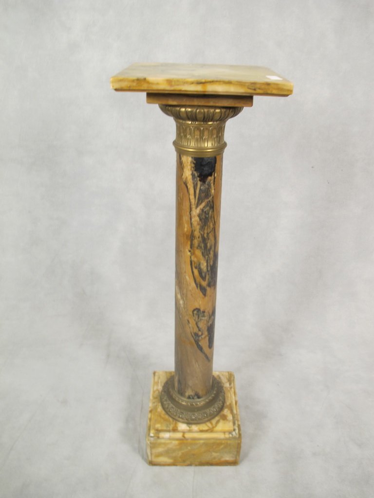Antique French bronze & marble pedestal (1 of 5)