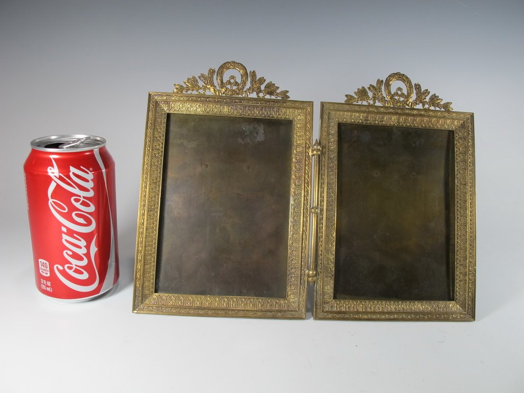 Antique French bronze double picture frame (1 of 5)