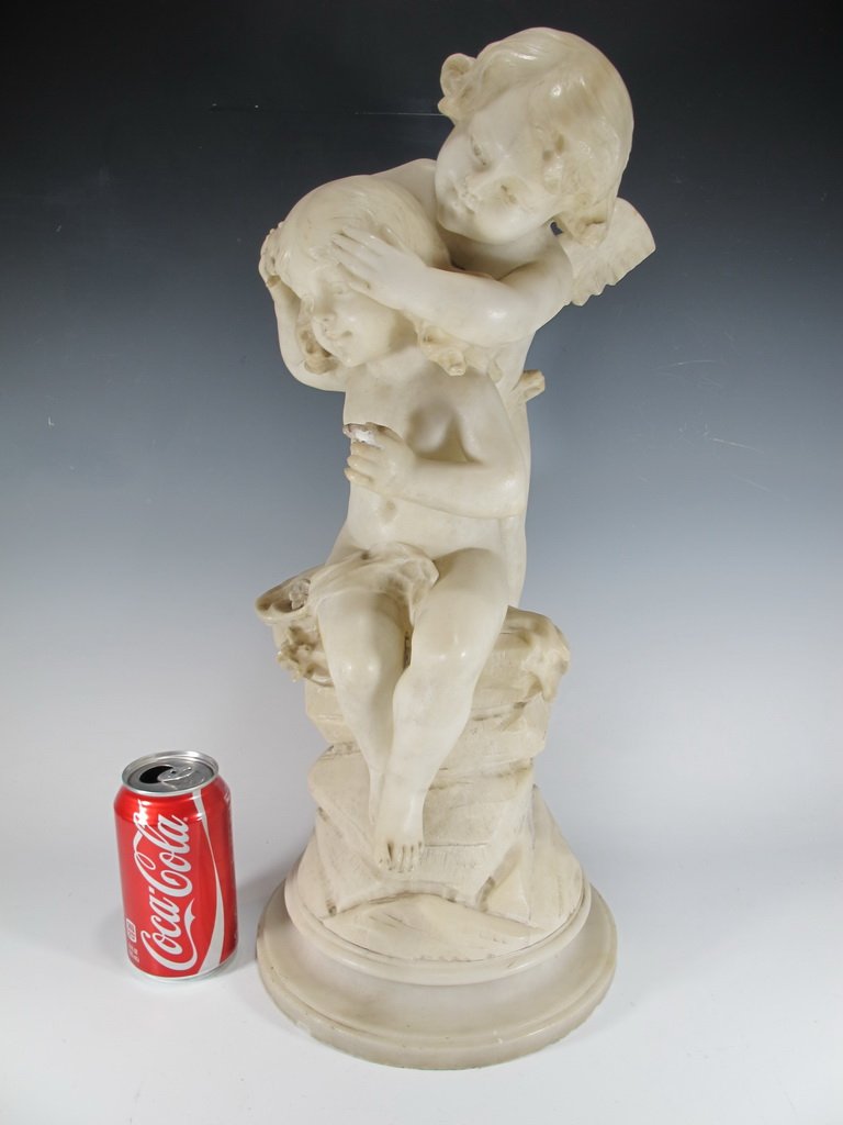Antique Italian alabaster statue, R. MORANDI (1 of 9)