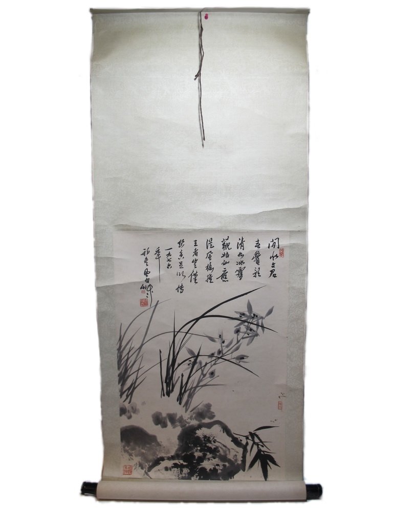 Antique Chinese hand painted scroll (1 of 5)