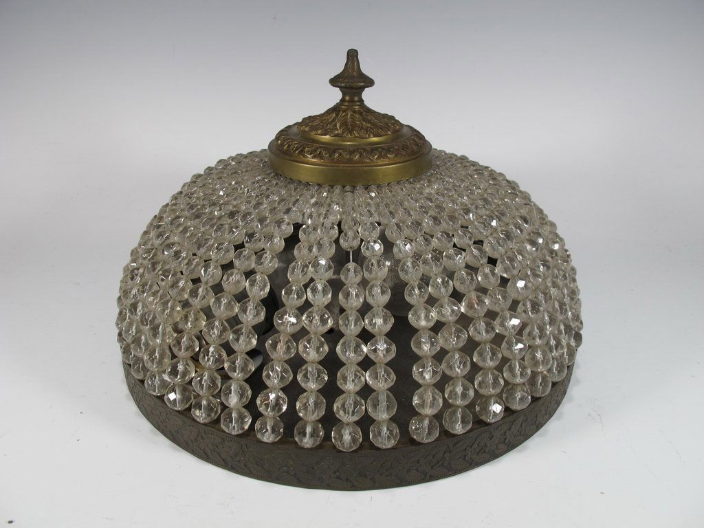 Vintage French glass & brass ceiling light (1 of 6)