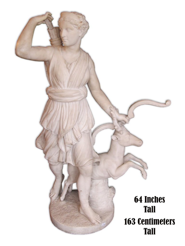 Antonio FRILLI (c.1880-1920) marble of Diana hunter (1 of 8)