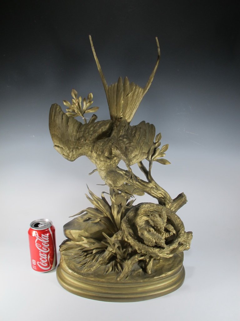 Jules MOIGNIEZ (1835-1894) Birds Bronze Sculpture (1 of 9)