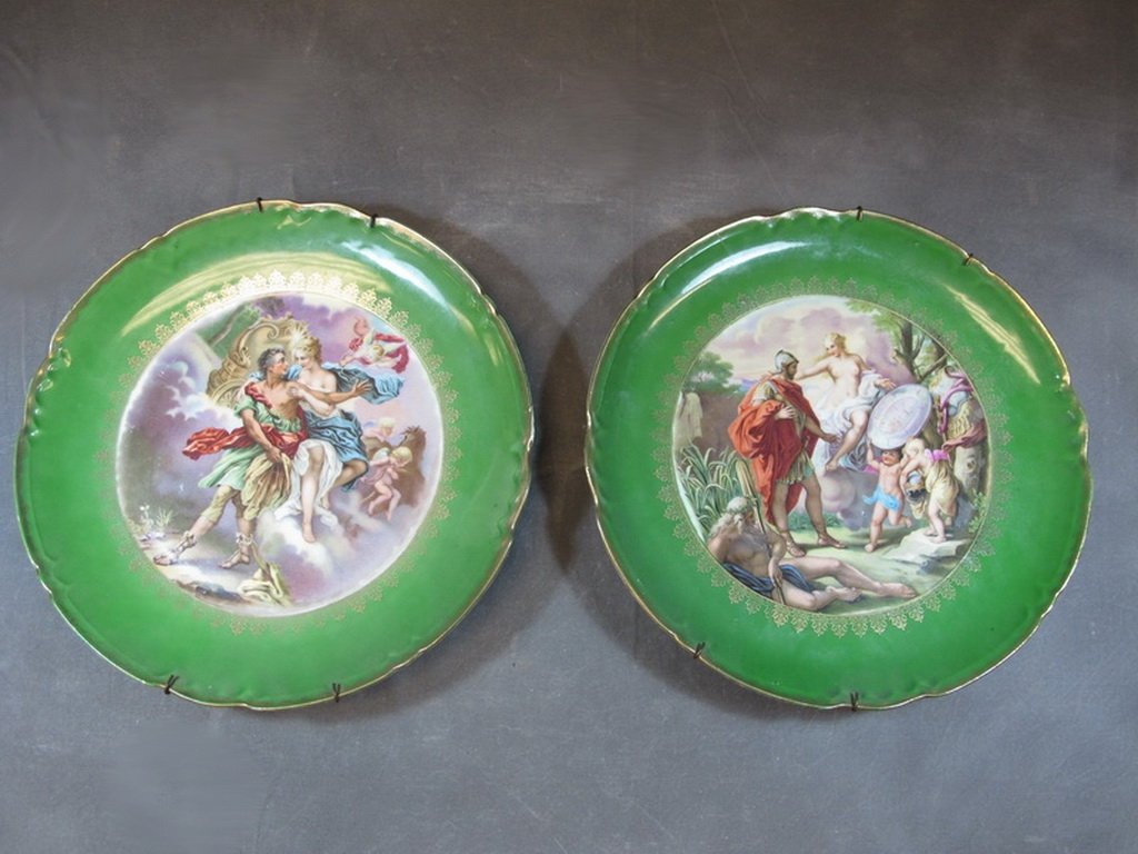 Nice old pair of european porcelain plates (1 of 6)