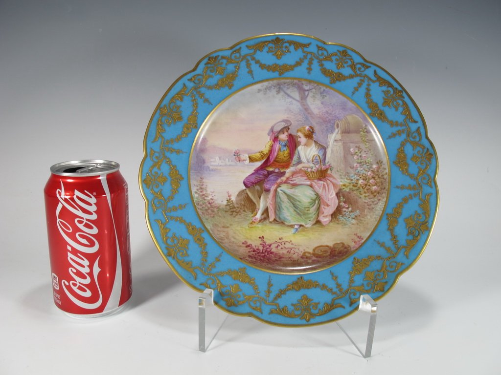Antique French Sevres porcelain plate, signed (1 of 7)