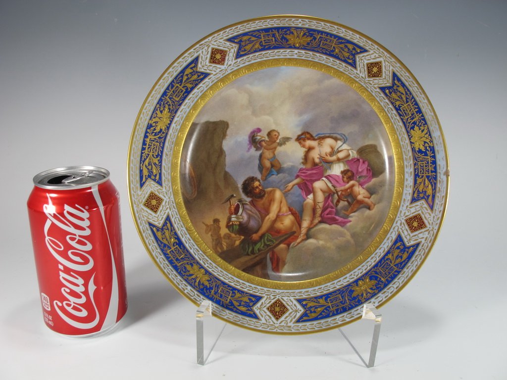 Antique Vienna porcelain plate, signed (1 of 7)