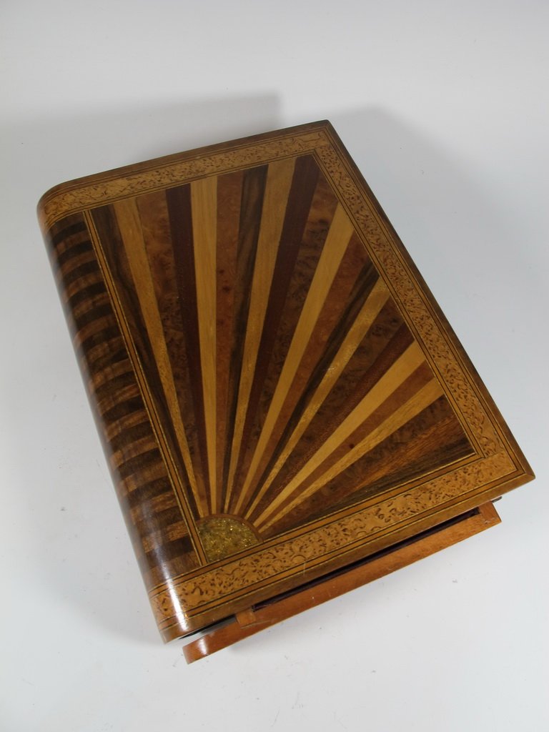 Antique wood book box with a secret compartment (1 of 6)
