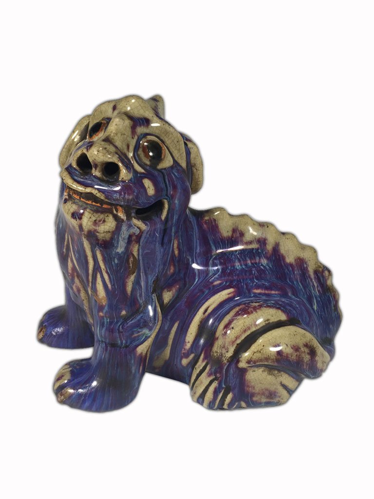 18th C Chinese flambé porcelain mythological fo dog (1 of 7)