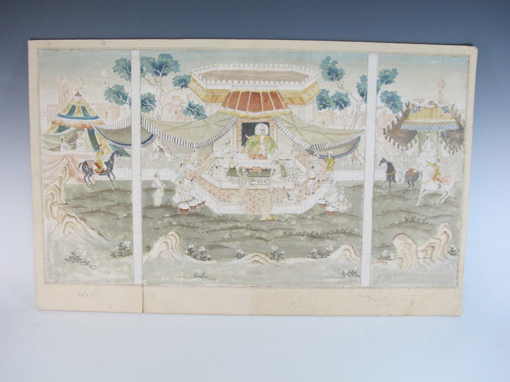 Robert CROWDER (1911-2010) American artist watercolor: Robert CROWDER (1911-2010) American artist watercolor draft for a wall. Also known as Vralati and Shoji Kuroda. He was Nihonga artist, a painter and printmaker who diverse styles to reflect wide cultu