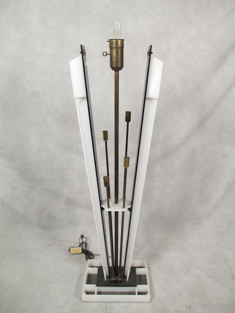 Vintage brass & acrylic floor lamp (1 of 4)