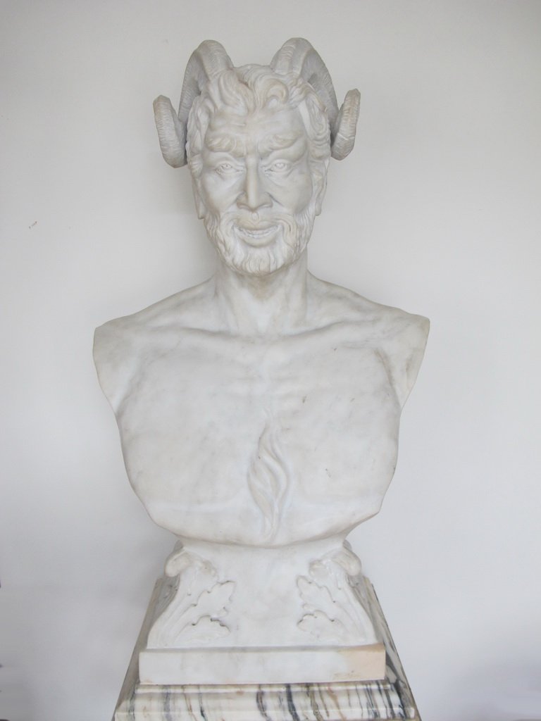 19th C. European marble Pan bust (1 of 6)