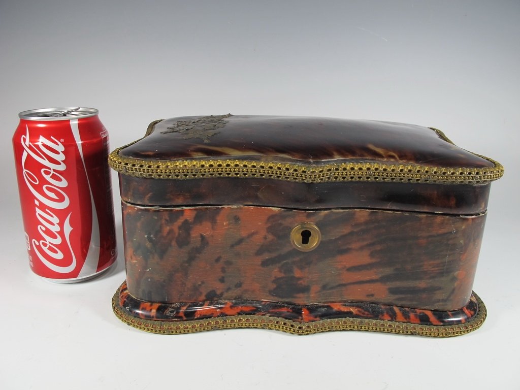 19th C European tortoise & bronze box (1 of 7)