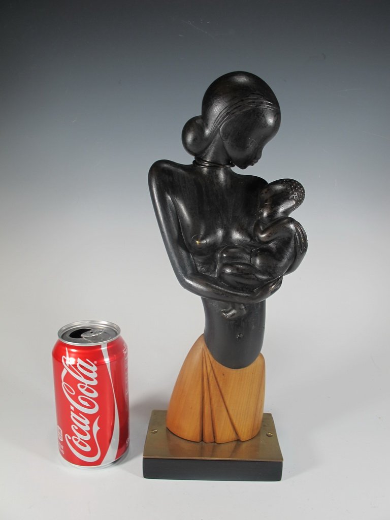 Franz HAGENAUER (1906-1986) statue: Franz HAGENAUER (1906-1986) bronze & wood statue, signed. 13 1/4” H. Shipping in USA is $ 30.00. International bidders ask for shipping before bid.