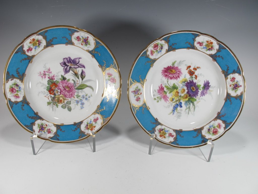 Antique German, Bavaria pair of porcelain plates (1 of 7)
