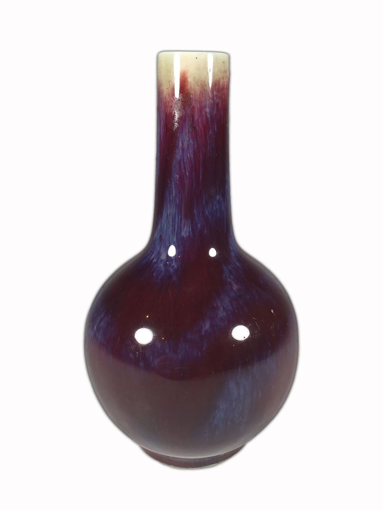 19th C Chinese flambé porcelain vase (1 of 6)