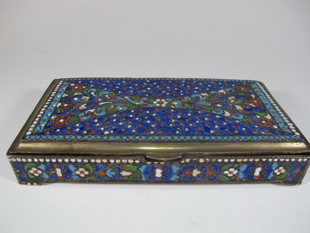 Antique Islamic 800 silver & enamel box: Antique Islamic 800 silver & enamel box, unmarked, but tested with the gun. Weight: 414 Grams (13t oz 6.208185 dwt), 1" H x 6 1/2” W x 3 3/8” D. Shipping in USA is $ 25.00. International bidders a