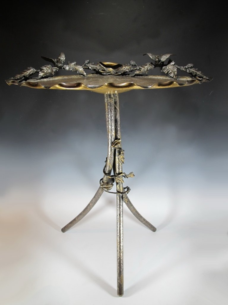 Antique European Art Nouveau bronze table (1 of 9)