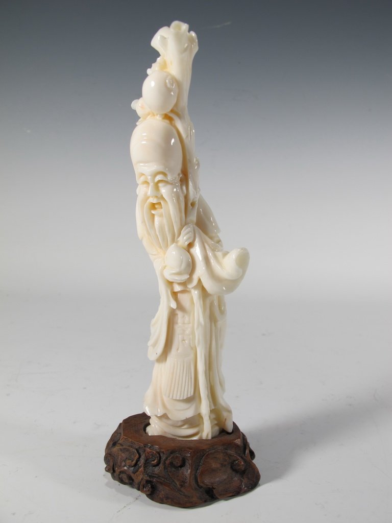 Antique Chinese hand carved coral statue (1 of 5)