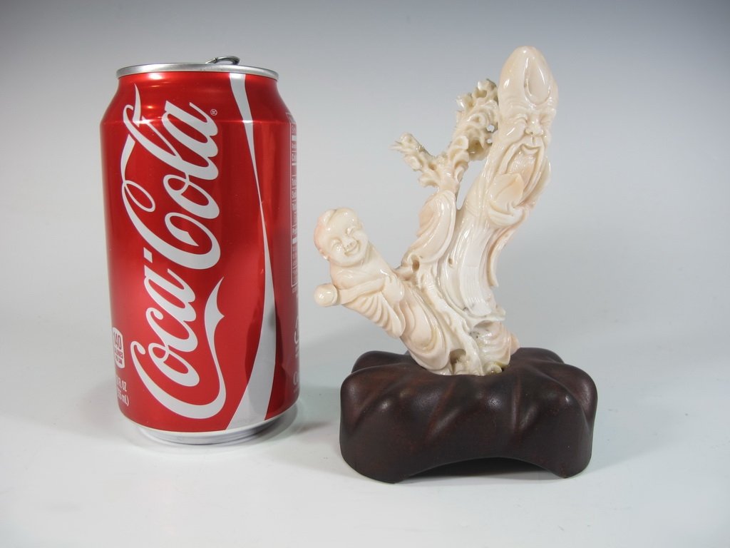 Antique Chinese carved coral statue (1 of 5)