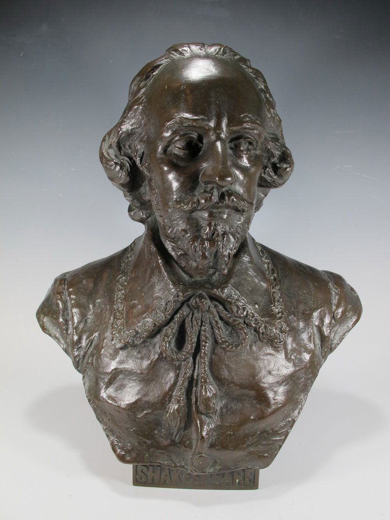 Heinz MLLER (1872-1937) Shakespeare bronze bust (1 of 7)