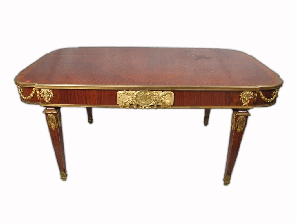Antique French Empire ormolu mahogany table (1 of 10)