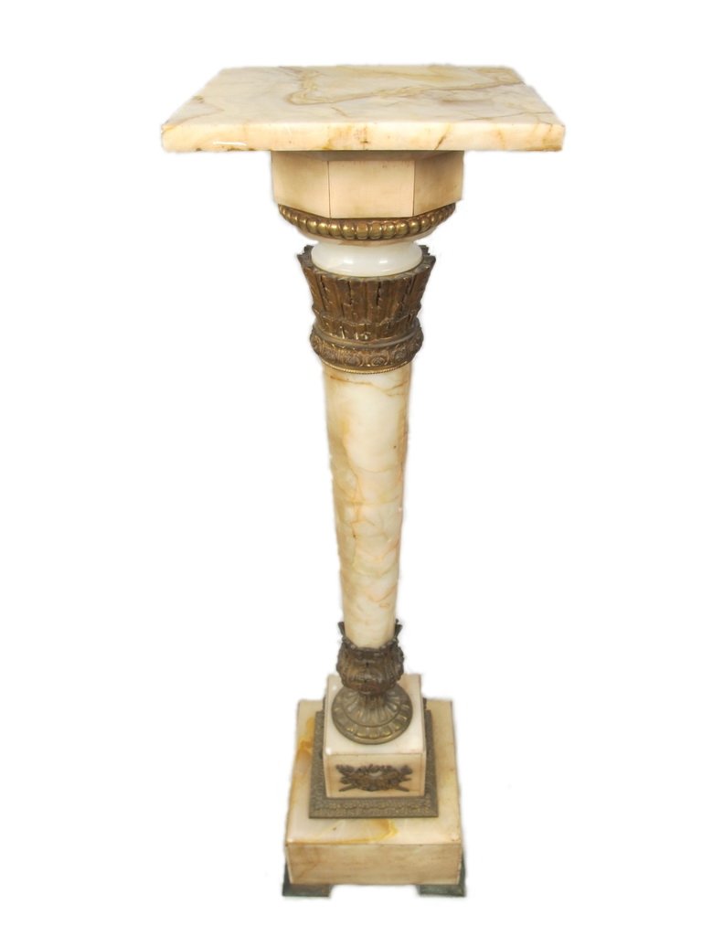 Antique French onyx & bronze pedestal (1 of 6)