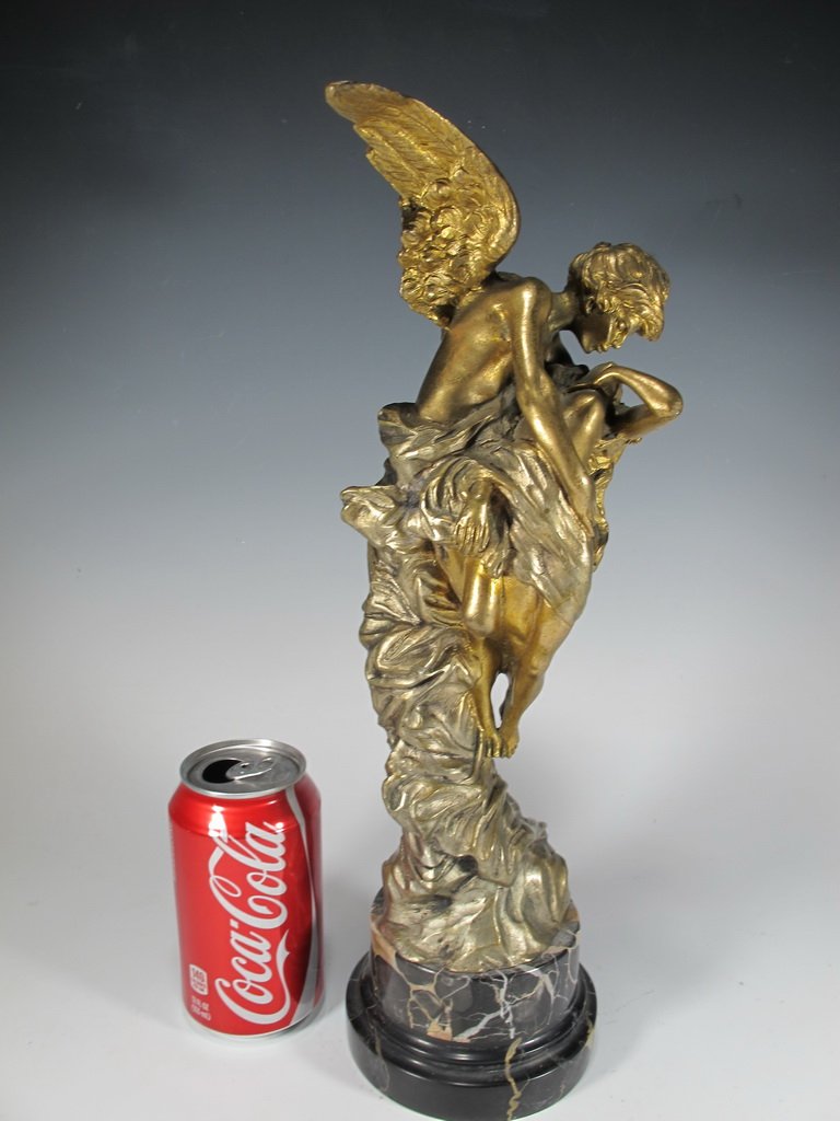 A. TESTI (XIX-XX) allegoric bronze statue, signed (1 of 6)